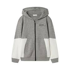 NKMNOKAS LS NREG SWEAT CARDIGAN GREY MELANGE - Name It