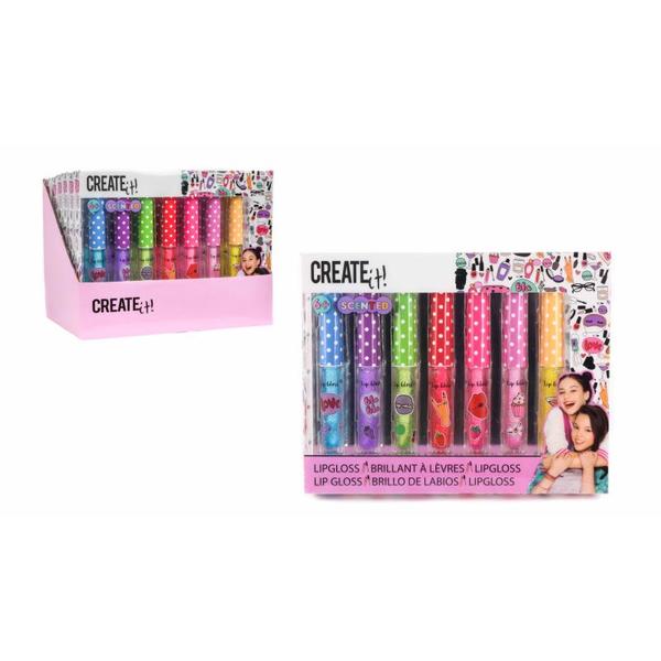 LIPGLOSS W GLITTER&SCENTED 7PCS CREATE IT