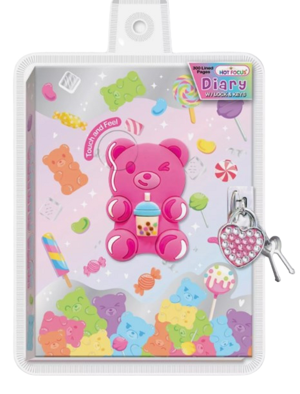 Hot Focus Gummy Bear Diary with Lock & Key