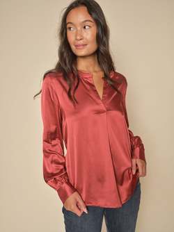 Enfa Satin Blouse Garnet - Mos Mosh