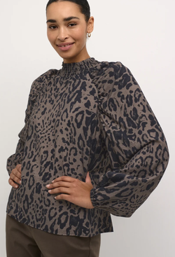 Jemma Blouse Leopard - Kaffe Clothing