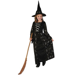 Kostyme Midnight Witch Small 110-120 cm S - 110-120 - Halloween