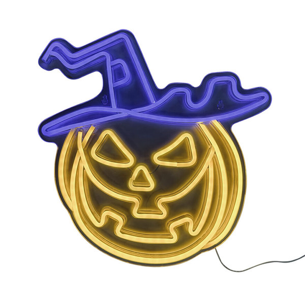 LED Neon skilt - Pumpkin Head