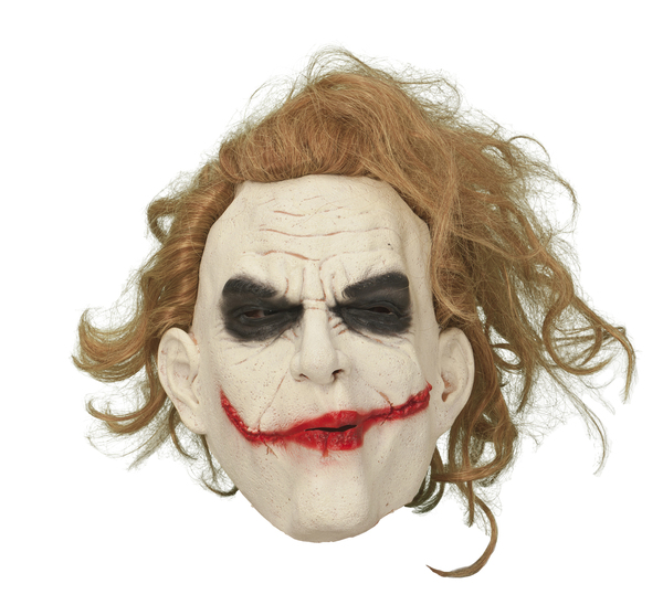 LATEXMASK JOKER MED HÅR