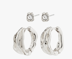 FEEL earrings 2-in-1  SILVER - Pilgrim