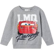 NMMANS CARS SWEAT BRUSH GREY MELANGE - Name It