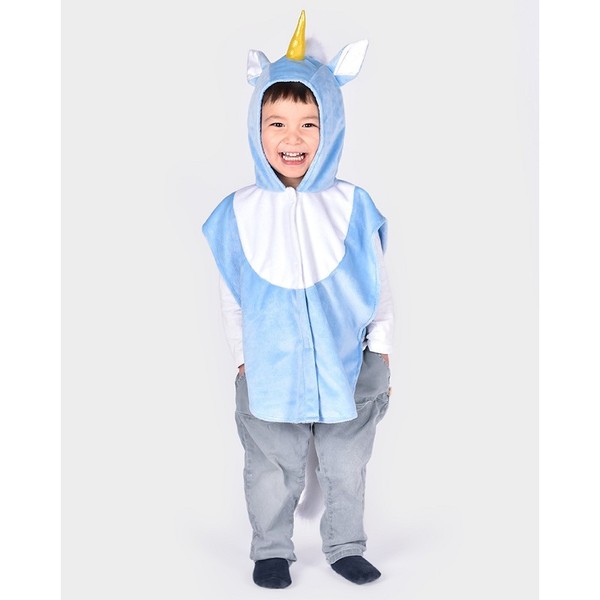 Den gode feen MINI CAPE UNICORN BLUE 86-110 CL 1-4 YEARS