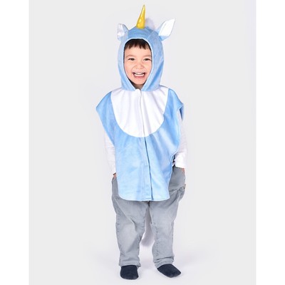 Den gode feen MINI CAPE UNICORN BLUE 86-110 CL 1-4 YEARS blue unicorn cape - Karneval