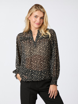 Rhia secret flower blouse  black - Neo noir