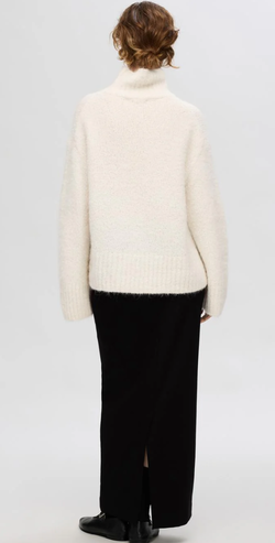 Gabella LS knit high-neck BIRCH - Selected femme