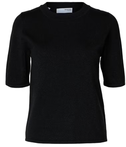 Lura lurex knit O-neck  black - Selected femme