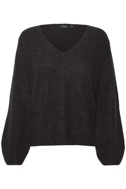 TUESDAY V-NECK JUMPER LS Sort  - Soaked in Luxury