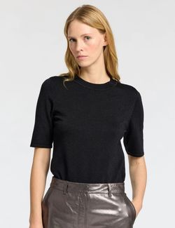 Lura lurex knit O-neck  black - Selected femme