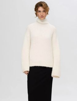 Gabella LS knit high-neck BIRCH - Selected femme