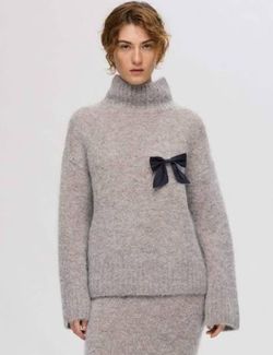 Gabella LS knit high-neck GREY MELANGE - Selected femme