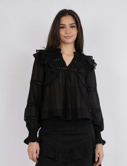 Aurika voile blouse  black - Neo noir