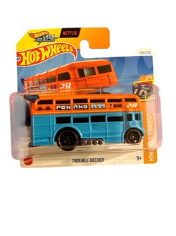 Hot Wheels 1:64 Trouble Decker 5/5 Fast Transit Blå og oransj - Hot Wheels