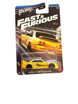 Hot Wheels 1:64 Fast & Furious Nissan Skyline GT-R (BCNR33) Gul - Hot Wheels