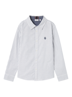 NMMREKID SHIRT Bright White THIN STRIPE - FLINT STONE - Name It