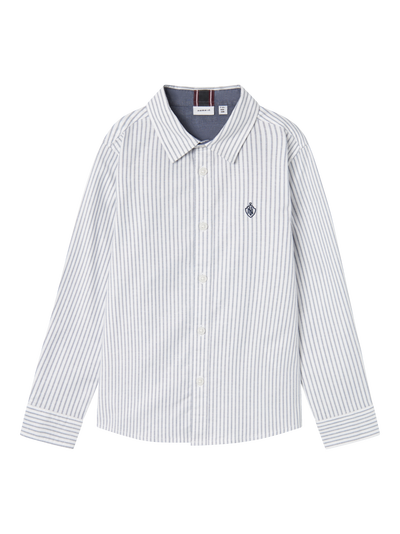 NMMREKID SHIRT Bright White THIN STRIPE - FLINT STONE - Name It