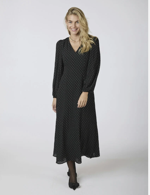 Toya dot crepe dress