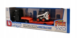 Burago 1:43 Street Fire Hauler Scania With Construction Vehicle Scania - Burago