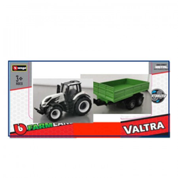 Burago 10cm Valtra M2Q Tractor With Tipping Trailer Valtra - Burago