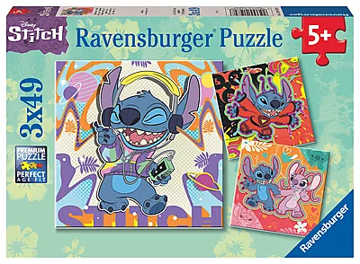 ravensburger Puslespill 3x49 Disney Stitch 3x49 - Ravensburger