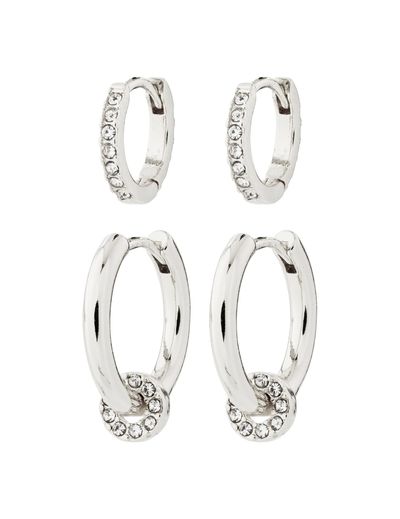 SCOTTIE resirkulerte øreringer 2-i-1 sett Sølv - Pilgrim