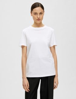 Myessential O-neck Tee White - Selected femme