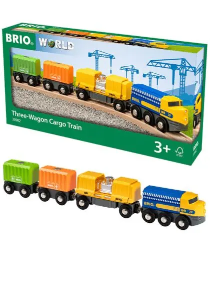 BRIO World Godstog med 3 vogner - 7 deler - 33982 33982 - Leiker