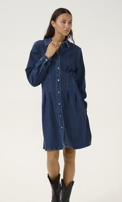 Kaffe KAlea kjole Dark Blue Denim - Kaffe Clothing