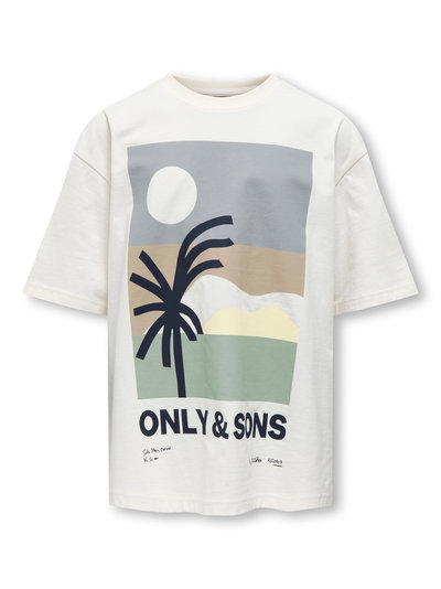 OSJARTSY LIFE SS OVS PRINTED TEE Tofu - Only and sons