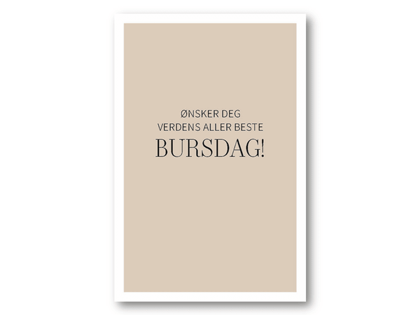 Verdens aller beste bursdag | 10x15 cm