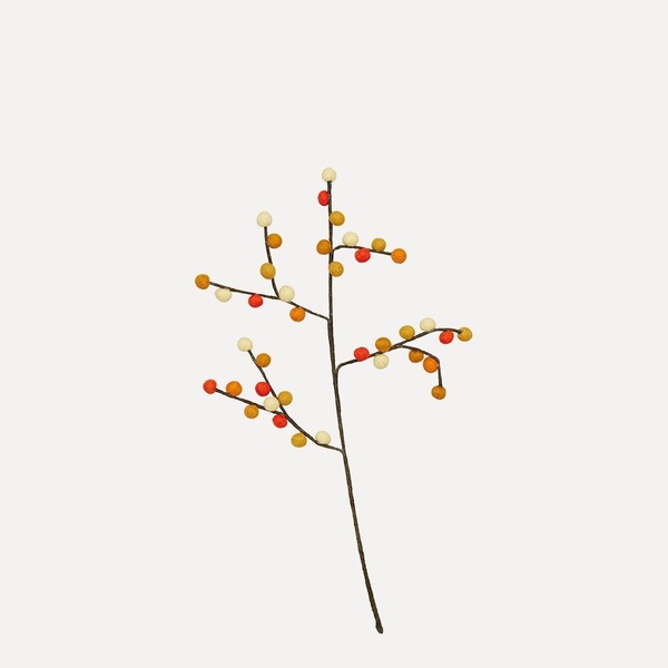 Ullfilt Kvist m/bær, Gul/Orange