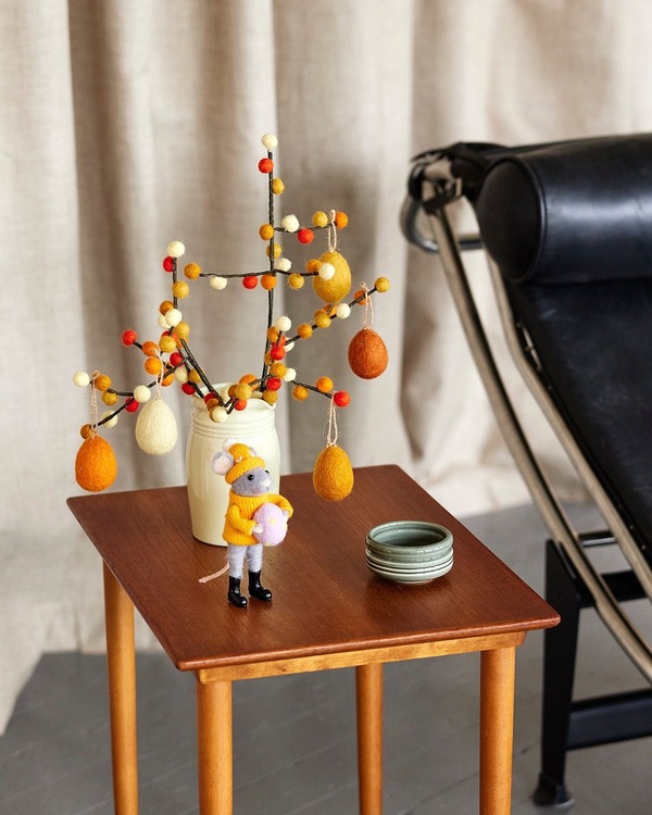 Ullfilt Kvist m/bær, Gul/Orange