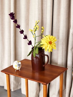 Ullfilt Stilk m/mange blomster, Plomme