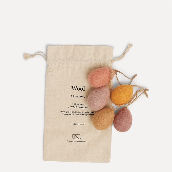 Wool Egg, Små 5pk - Gylden Vår 