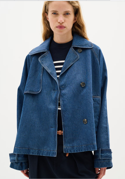 Inwear MableIW Minona Short Coat Dark Blue Denim - Inwear