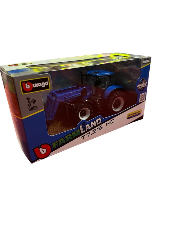 Burago 10cm New Holland T7.315 Tractor With Front Loadet