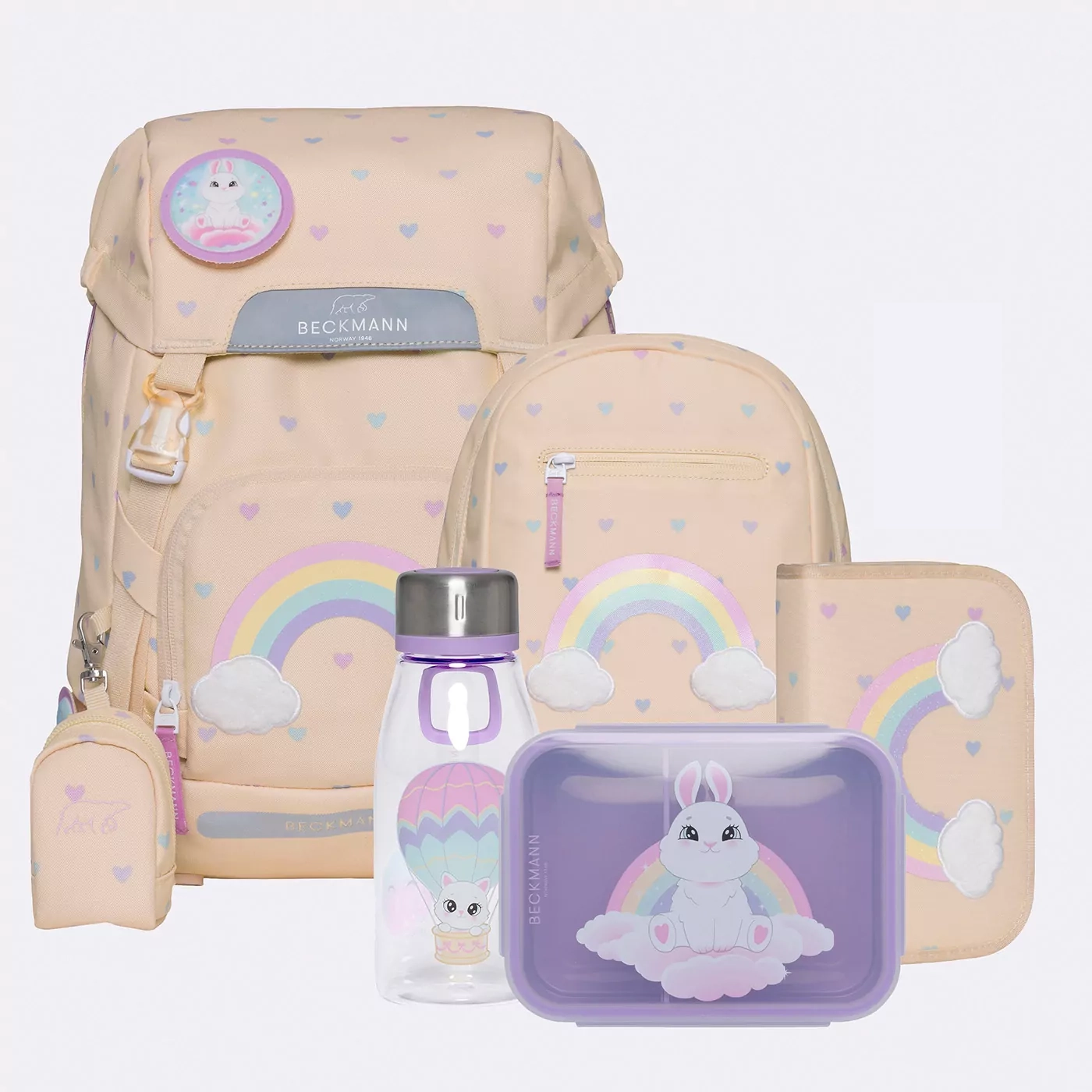 Beckmann Classic skolesekk sett, Yellow Heart 