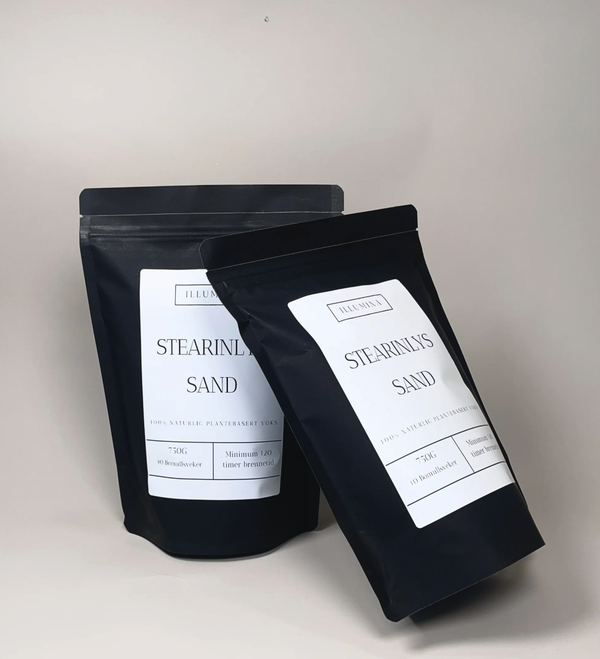 2-pakker strearinlys sand + 20 veker