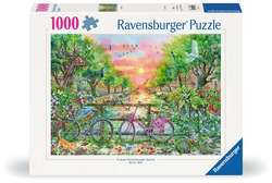 Ravensburger puslespill 1000 Dreamy bikes in Amsterdam 1000 biter blå boks - Ravensburger