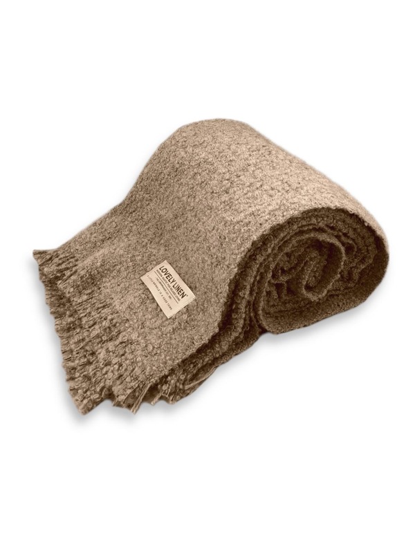 Curly Filt Almond Pledd 130x170cm