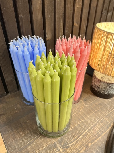 Rustikk Kronelys 28cm Olivengrøn  - Affari of Sweden