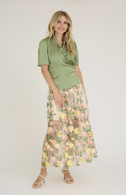 Fuscha skirt ss Sand/Yellow - A-view