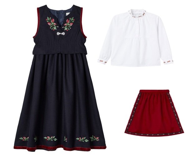 Kampanje Festdrakt Rød Blomst