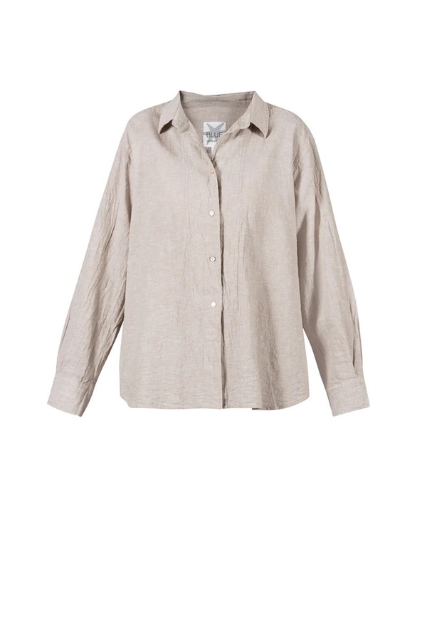 Blue Dagfrid Cotton/linen Shirt