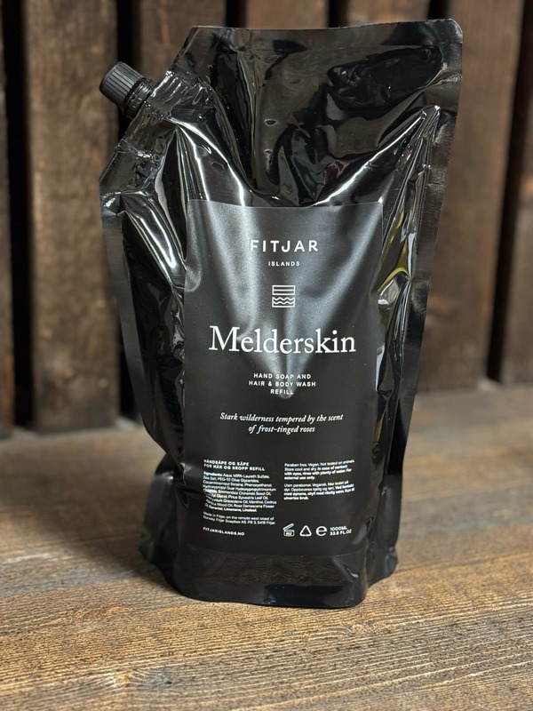 Melderskin Håndsåpe og Såpe for Hår og Kropp 1L Refill