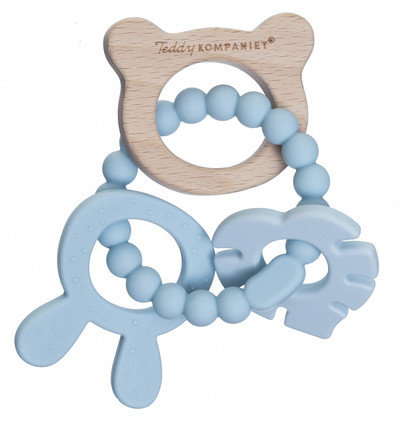 Teddykompaniet. Bitering i silikon og tre.  Blå - Teddykompaniet
